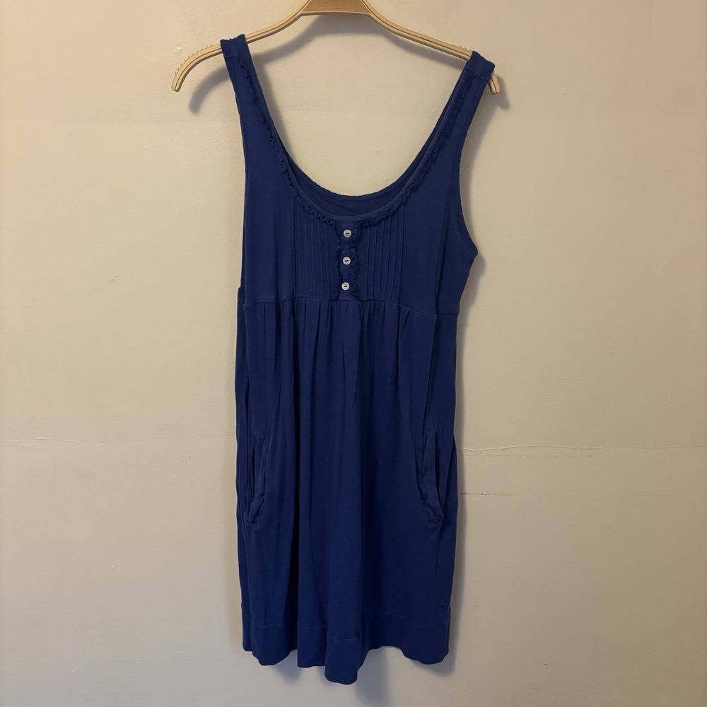 Aerie Y2K Mini Dress Babydoll Pockets Blue‎ M Cotton Blend